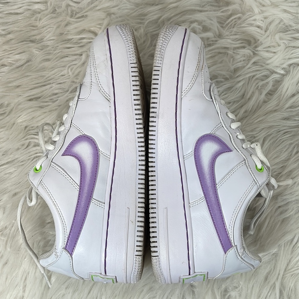 NIKE Air Force 1 Low Shadow White Electric Green Size 10 - Picture 9 of 15